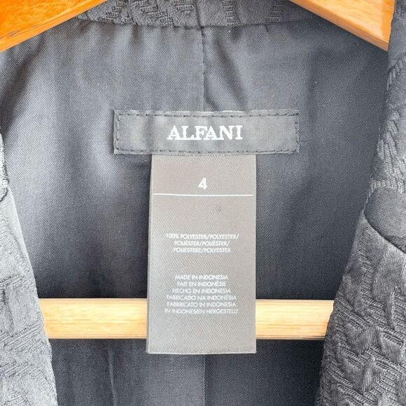 Alfani St. Moritz Womens Blazer Jacket Embellished Floral Brocade Black Size 4 - Picture 5 of 10